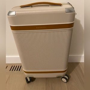 Cream and brown Paravel carryon roller luggage - BRAND NEW.